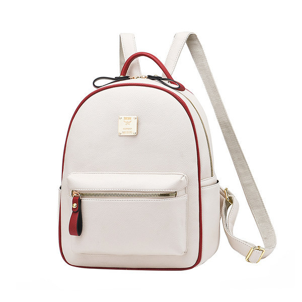 Дамска раница от еко кожа с заден и преден джоб с цип