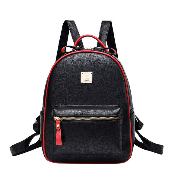 Дамска раница от еко кожа с заден и преден джоб с цип