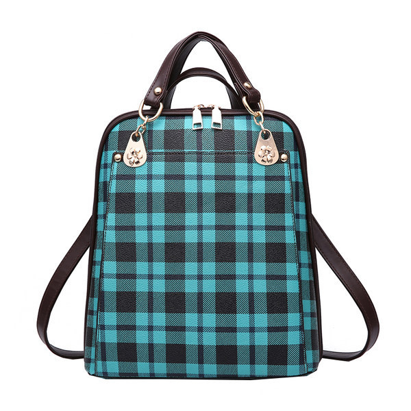 Νέο καρό γυναικείο σακίδιο με φερμουάρ