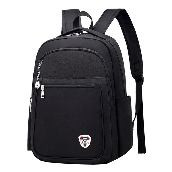 Дамска платнена раница с цип и емблема 