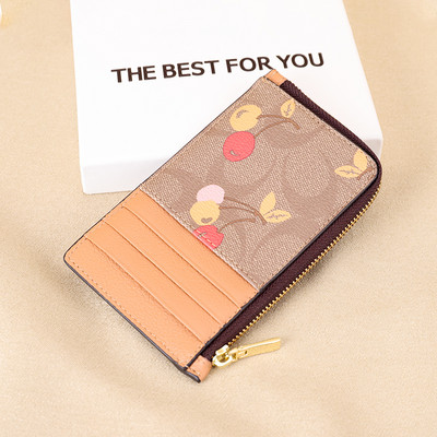 Дамски ежедневен портфейл с цип и отделения за карти