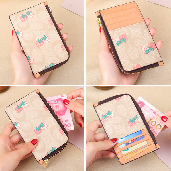 Дамски ежедневен портфейл с цип и отделения за карти