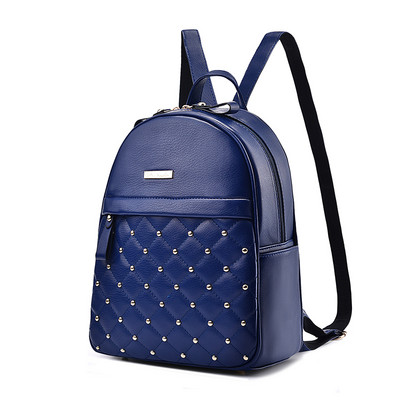 Γυναικείο σακίδιο με πλαϊνές τσέπες από δέρμα