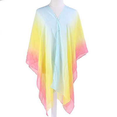 Μακρύ γυναικείο κασκόλ με κουμπιά και έγχρωμη εκτύπωση