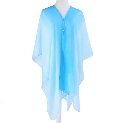 Μακρύ γυναικείο κασκόλ με κουμπιά και έγχρωμη εκτύπωση