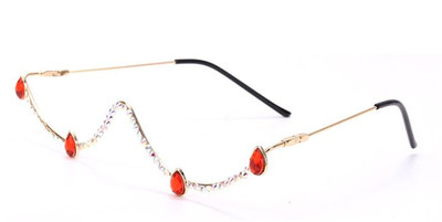 Γυναικεία γυαλιά με μη τυποποιημένο σχήμα και πέτρες διακόσμησης
