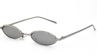 Μοντέρνα γυναικεία γυαλιά με ελλειπτικό σχήμα και διακοσμητικές πέτρες