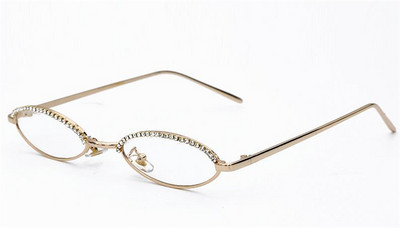Μοντέρνα γυναικεία γυαλιά με ελλειπτικό σχήμα και διακοσμητικές πέτρες