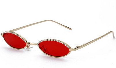 Μοντέρνα γυναικεία γυαλιά με ελλειπτικό σχήμα και διακοσμητικές πέτρες