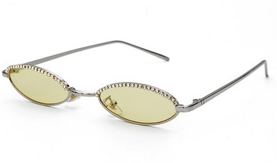 Μοντέρνα γυναικεία γυαλιά με ελλειπτικό σχήμα και διακοσμητικές πέτρες