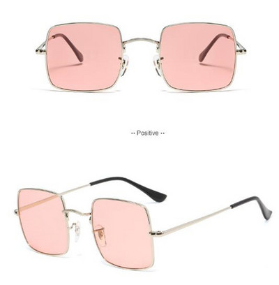 Μοντέρνα γυαλιά ηλίου με τετράγωνους φακούς και λεπτό σκελετό