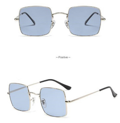 Μοντέρνα γυαλιά ηλίου με τετράγωνους φακούς και λεπτό σκελετό