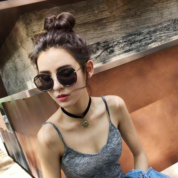 Ochelari de soare retro pentru femei, eleganti, cu rama subtire