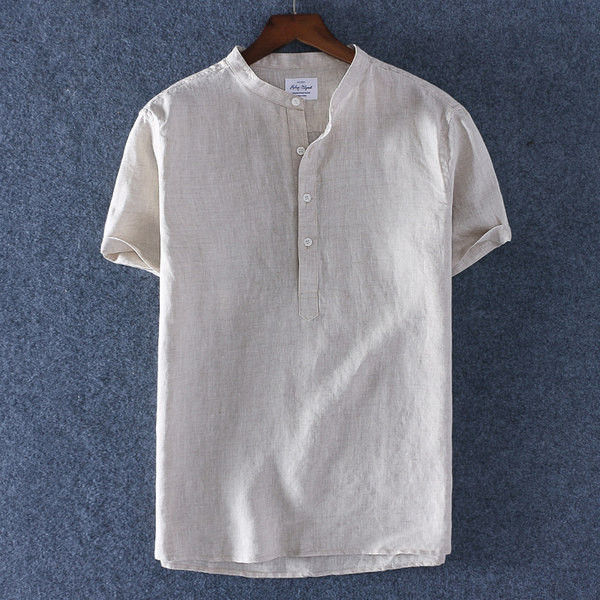 Ανδρικό casual πουκάμισο με 3/4 μανίκια και κουμπιά