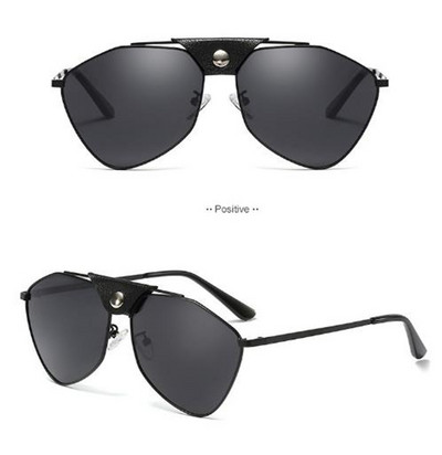 Modernas brilles ar spoguļa efektu un eko ādas elementiem