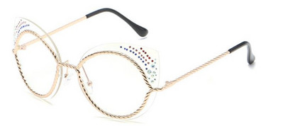 Нов модел слънчеви очила с метални рамки и декорация камъни