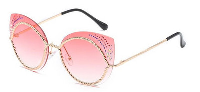 Нов модел слънчеви очила с метални рамки и декорация камъни