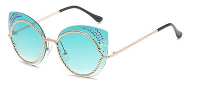 Нов модел слънчеви очила с метални рамки и декорация камъни