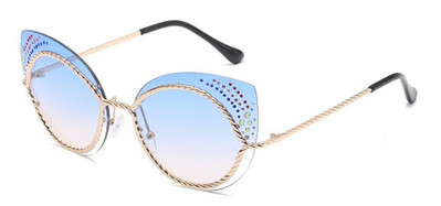 Нов модел слънчеви очила с метални рамки и декорация камъни