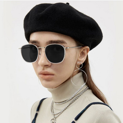 Sieviešu modernas apaļas saulesbrilles ar plānu rāmi