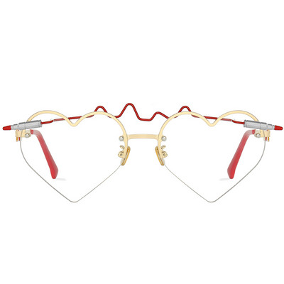 Sieviešu brilles ar plānu ietvaru un sirds formas brillēm