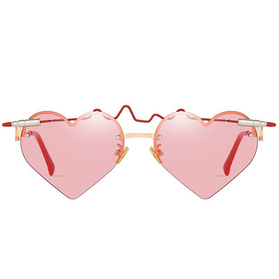 Sieviešu brilles ar plānu ietvaru un sirds formas brillēm