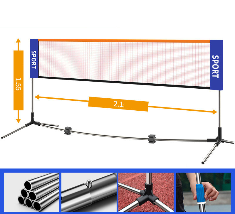 Mobilna mreža za badminton s okvirom od nehrđajućeg čelika