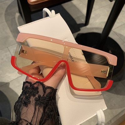 Дамски слънчеви очила в нестандартна форма с широка рамка