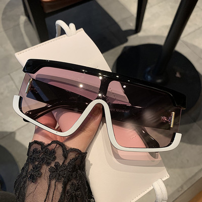 Дамски слънчеви очила в нестандартна форма с широка рамка