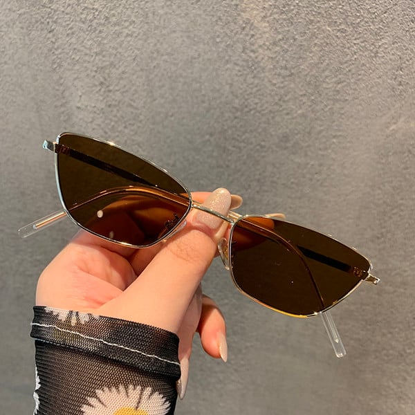 Ochelari de soare moderni de dama cu rama subtire din metal