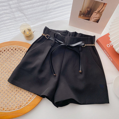 Pantaloni scurți model nou cu model lat cu centură