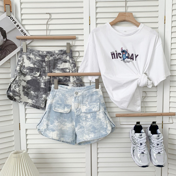 Нов модел дамски къси панталони от деним с висока талия