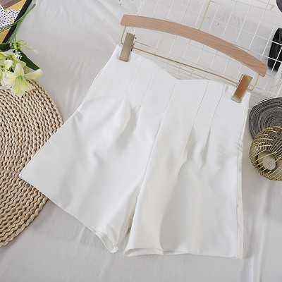 Sieviešu šorti ar augstu vidukli un rāvējslēdzēju trīs krāsās