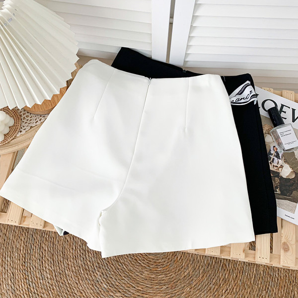 Fusta-pantaloni de dama model nou cu cravate alb-negru