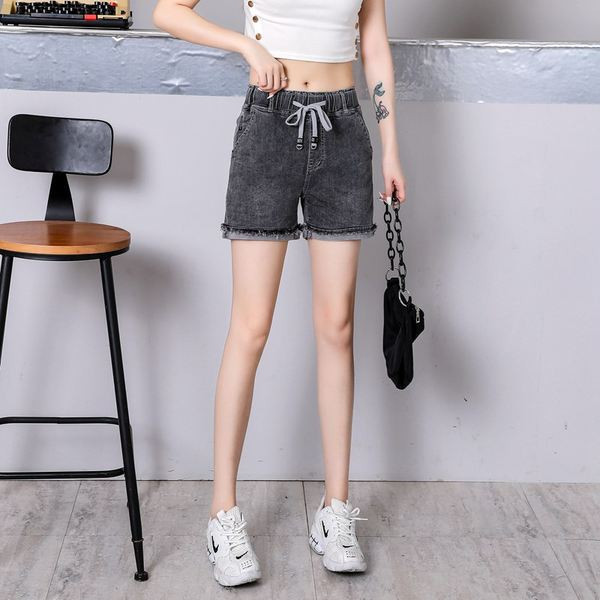 Moderne ženske traper hlače s visokim strukom i vezicama