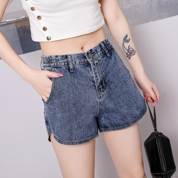 Pantaloni scurți casual de damă cu talie înaltă