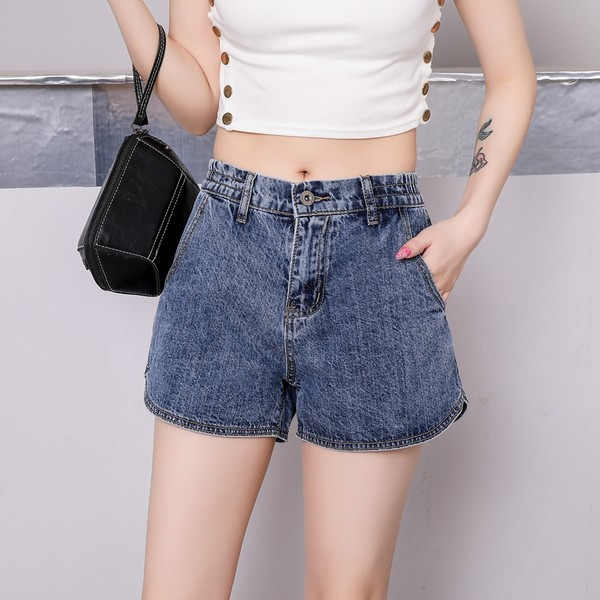 Pantaloni scurți casual de damă cu talie înaltă