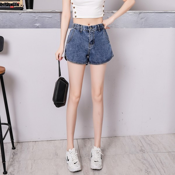 Pantaloni scurți casual de damă cu talie înaltă