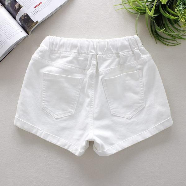 Pantaloni scurti de dama model uni cu cravate