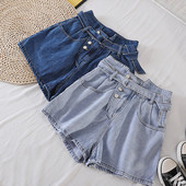 Sieviešu džinsa šorti ar jostu un kabatām