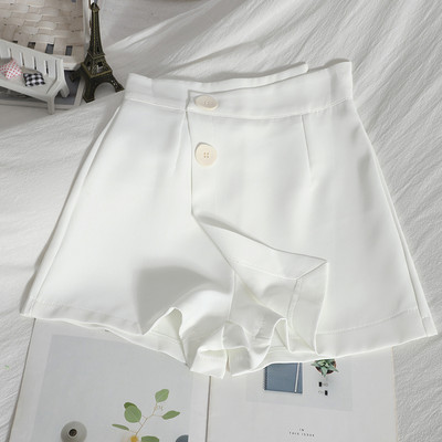 Sieviešu moderni šorti ar augstu vidukli un pogām