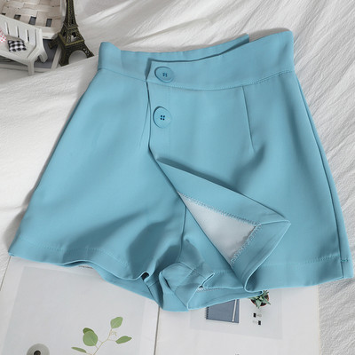 Sieviešu moderni šorti ar augstu vidukli un pogām