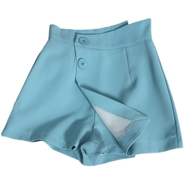 Sieviešu moderni šorti ar augstu vidukli un pogām