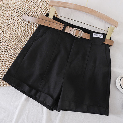 Pantaloni casual cu buzunare si curea