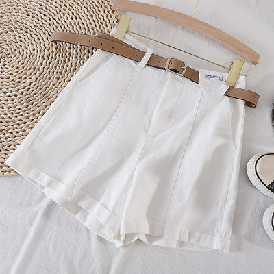 Pantaloni casual cu buzunare si curea