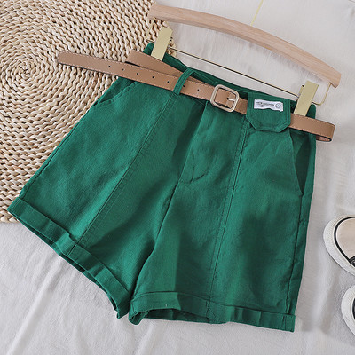 Pantaloni casual cu buzunare si curea