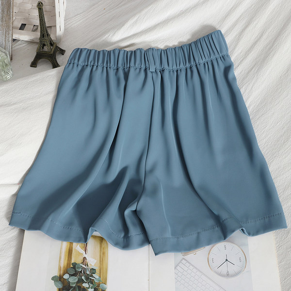 Pantaloni scurți de damă cu nasture cu talie înaltă și buzunar