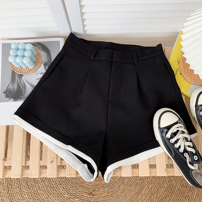 Ежедневни дамски панталони с висока талия в бял и черен цвят