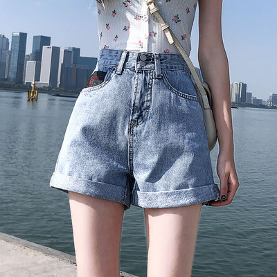 Дънкови къси панталони с джобове за жени