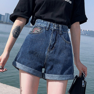 Дънкови къси панталони с джобове за жени